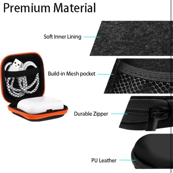 5for$10 Black Earbud Carrying Case Mini Tech Hard case Pouch Tech Accessories - Picture 5 of 8